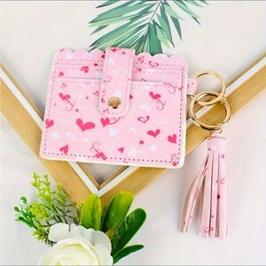 Card Holder Wallet with Keychain and Tassel